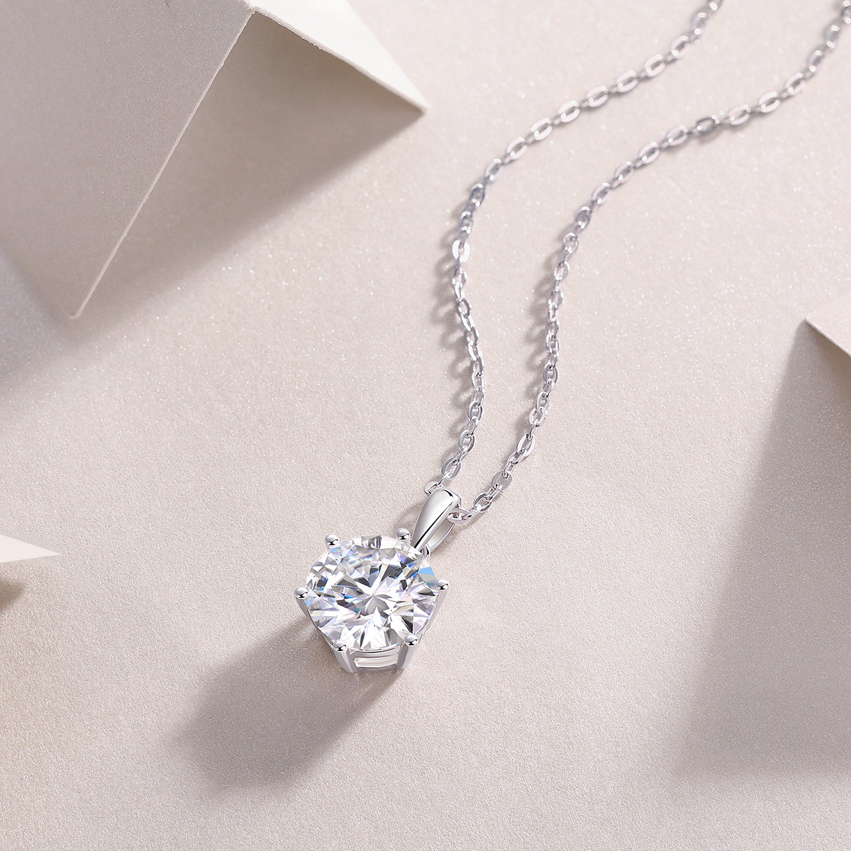 Refreshing Breeze Sterling Silver Necklace Set With Moissanite Diamond Pendant