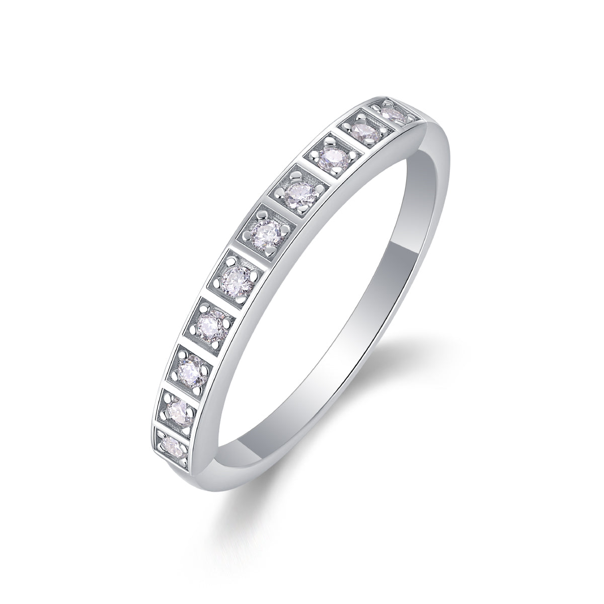 Moissanite Diamond Sterling Silver Ring