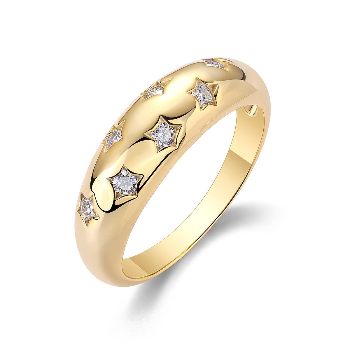 Trendy Moissanite Diamond Ring
