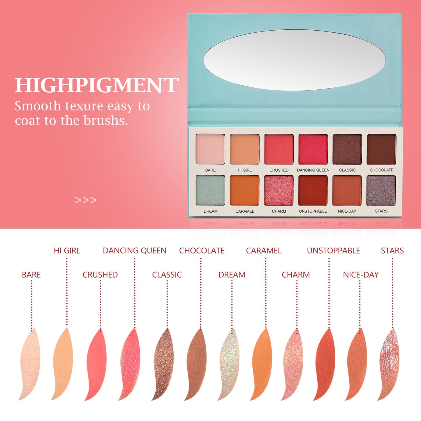 High Pigment Silky Cruelty-Free Cream 12-Color Eyeshadow Palette Makeup Palette