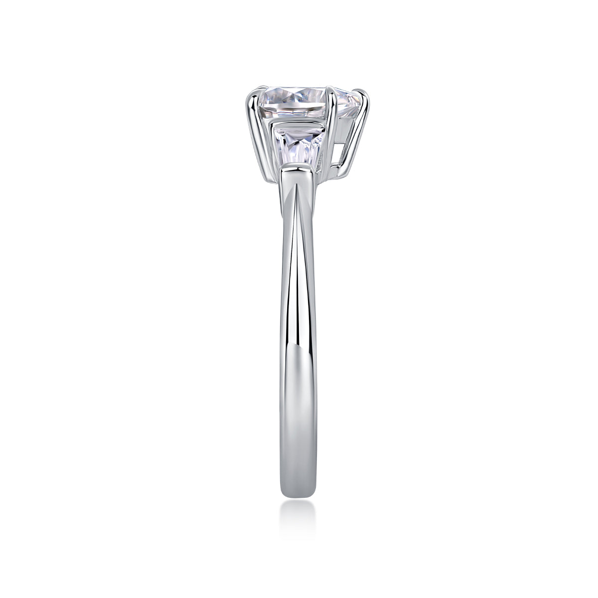 Heart-Shaped Moissanite Sterling Silver Ring