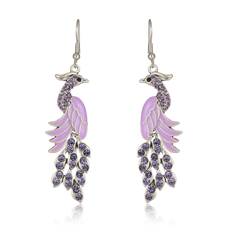 Retro Texture Peacock Earrings