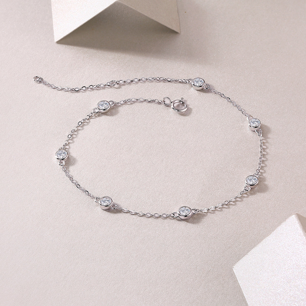 Bubble Luxury Fashion Moissan Diamond Sterling Silver Bracelet
