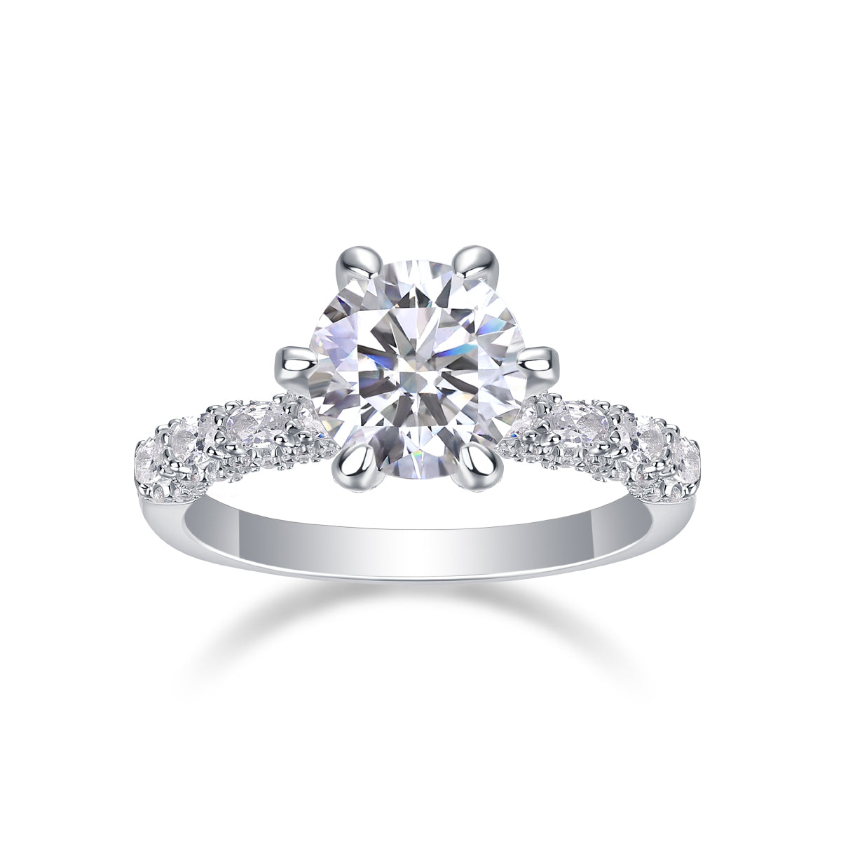 Lady Luck Diamond Ring Luxury Fashion Moissanite Silver Ring