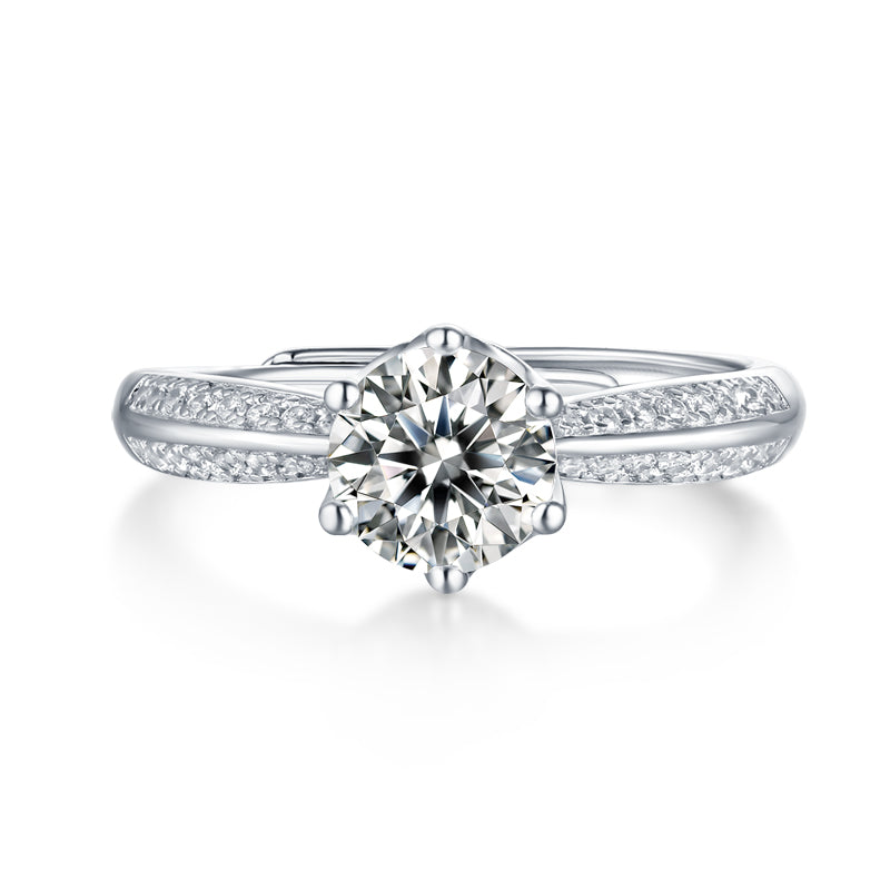 Moissanite Diamond Wedding/Engagement Ring Luxury Fashion Silver