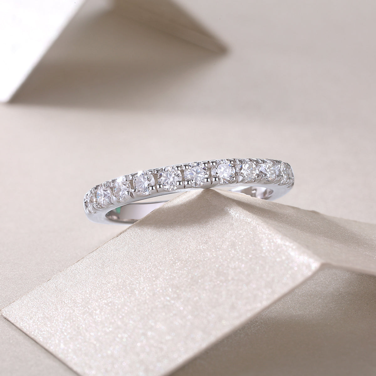 Parallel World Moissanite Diamond Sterling Silver Ring