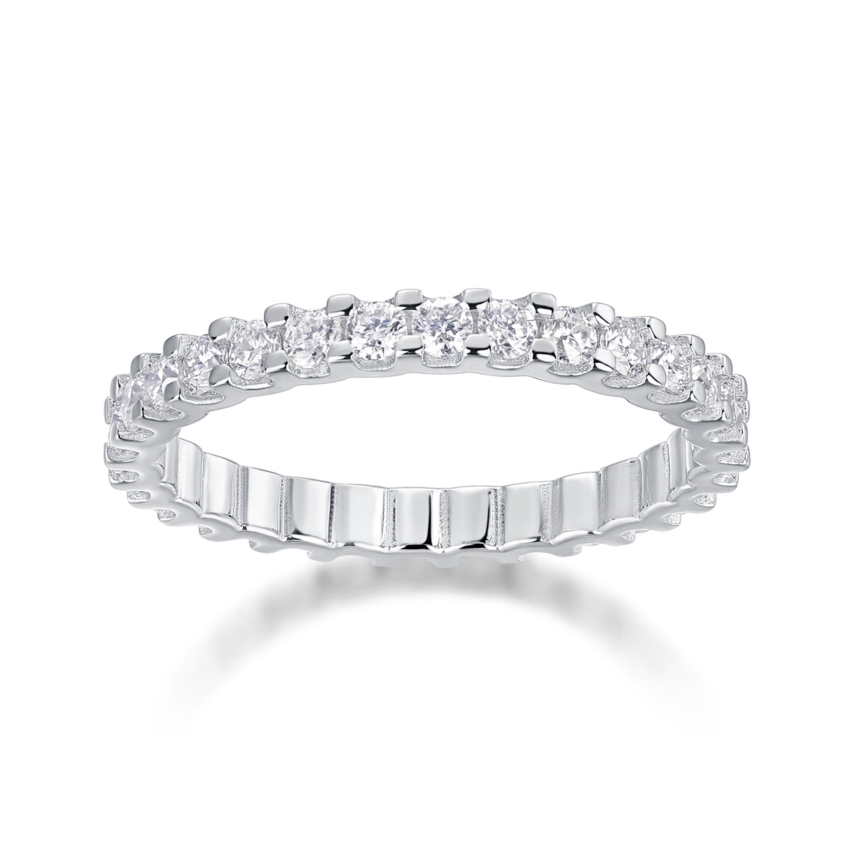 1Wish Luxury Fashion Moissanite Diamond Sterling Silver Ring