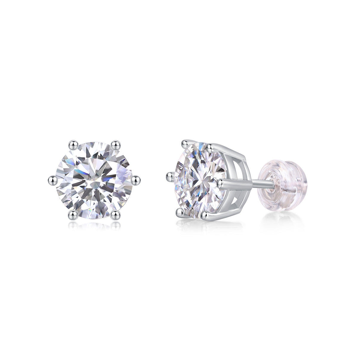 Luxury Fashion Sterling Sliver Moissanite Diamond Stud Earrings