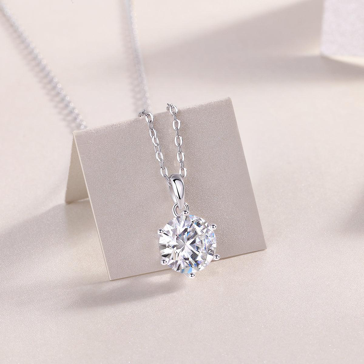 Refreshing Breeze Sterling Silver Necklace Set With Moissanite Diamond Pendant