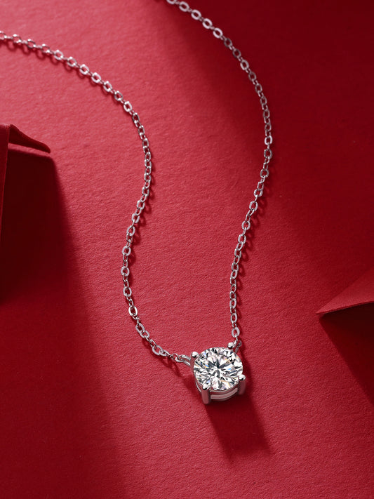 My Heart Will Last Forever - Necklace Pendant Set With Moissan Diamonds