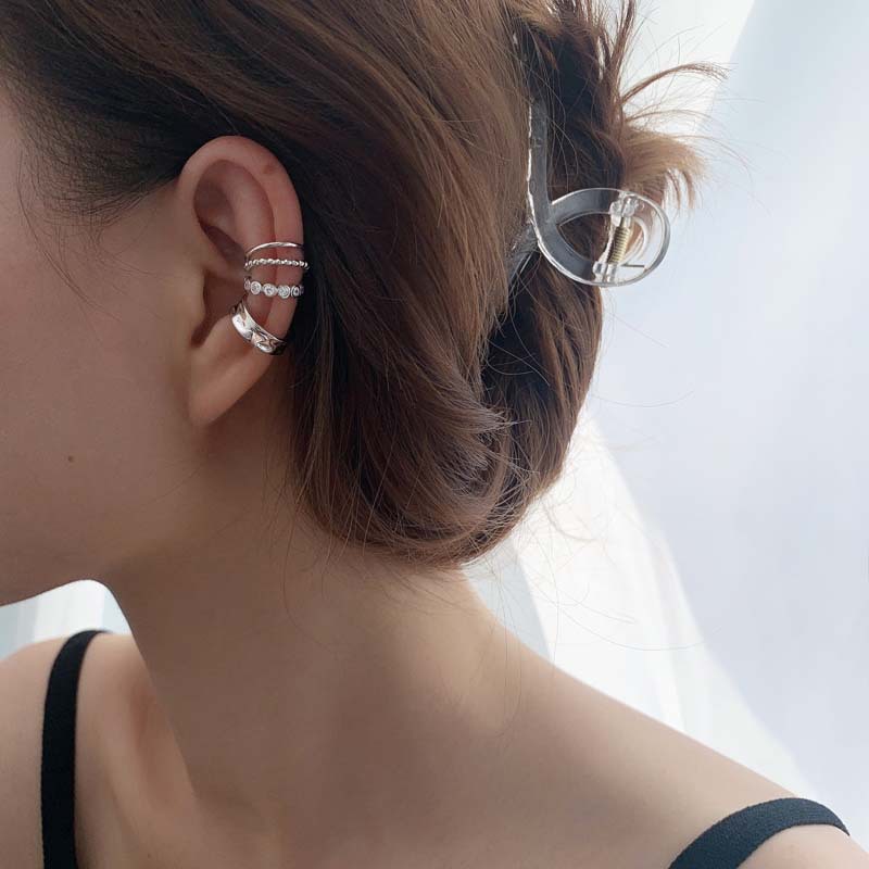 Explosion Style Tassel C-shaped Copper Ear Cuff Clip 3 Pcs