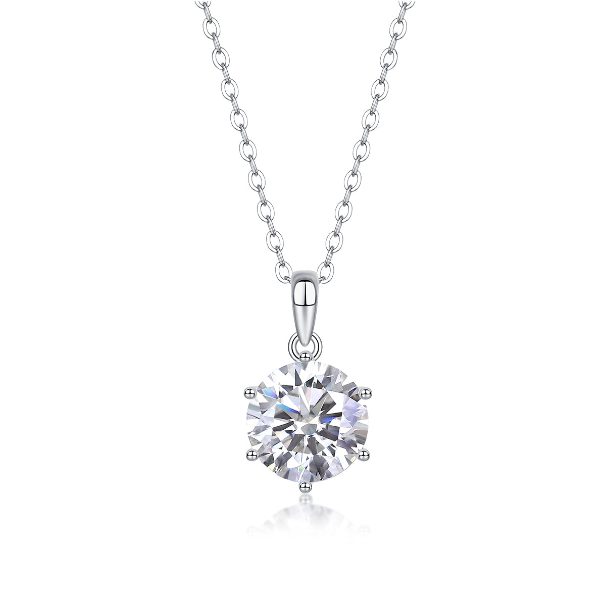 Refreshing Breeze Sterling Silver Necklace Set With Moissanite Diamond Pendant