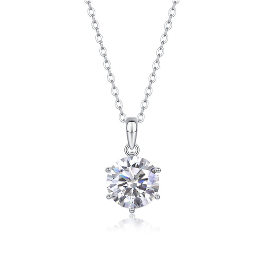 Refreshing Breeze Sterling Silver Necklace Set With Moissanite Diamond Pendant
