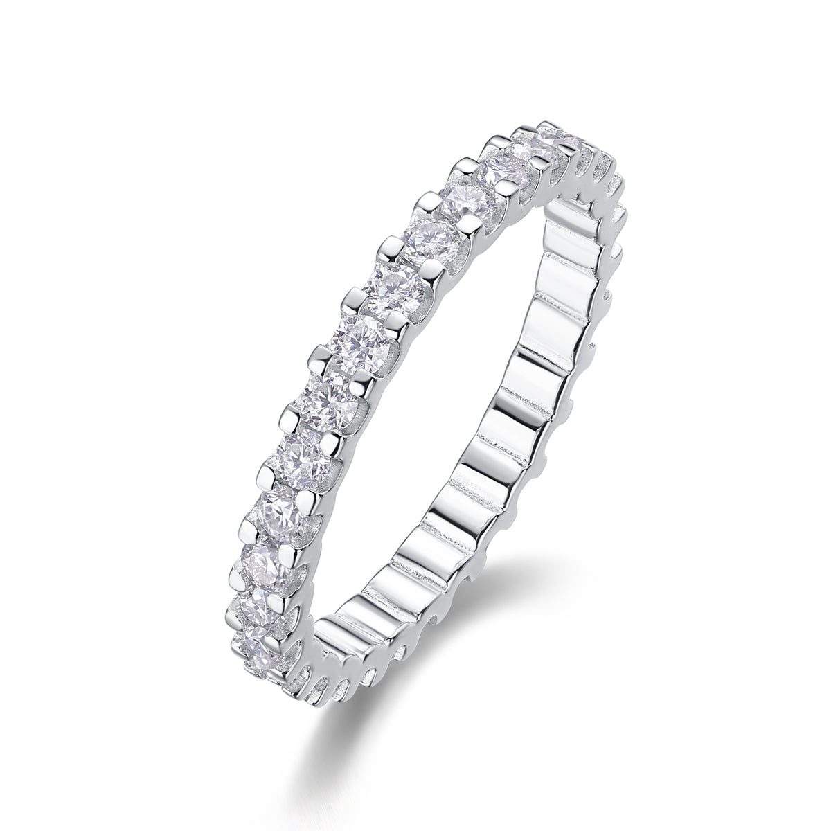 1Wish Luxury Fashion Moissanite Diamond Sterling Silver Ring