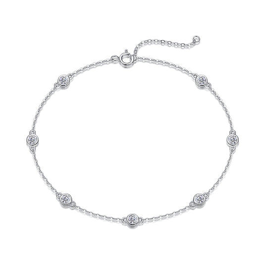 Bubble Luxury Fashion Moissan Diamond Sterling Silver Bracelet