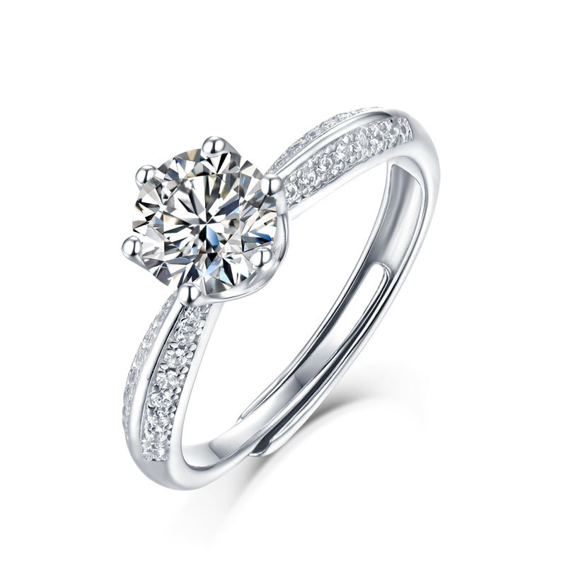Moissanite Diamond Wedding/Engagement Ring Luxury Fashion Silver