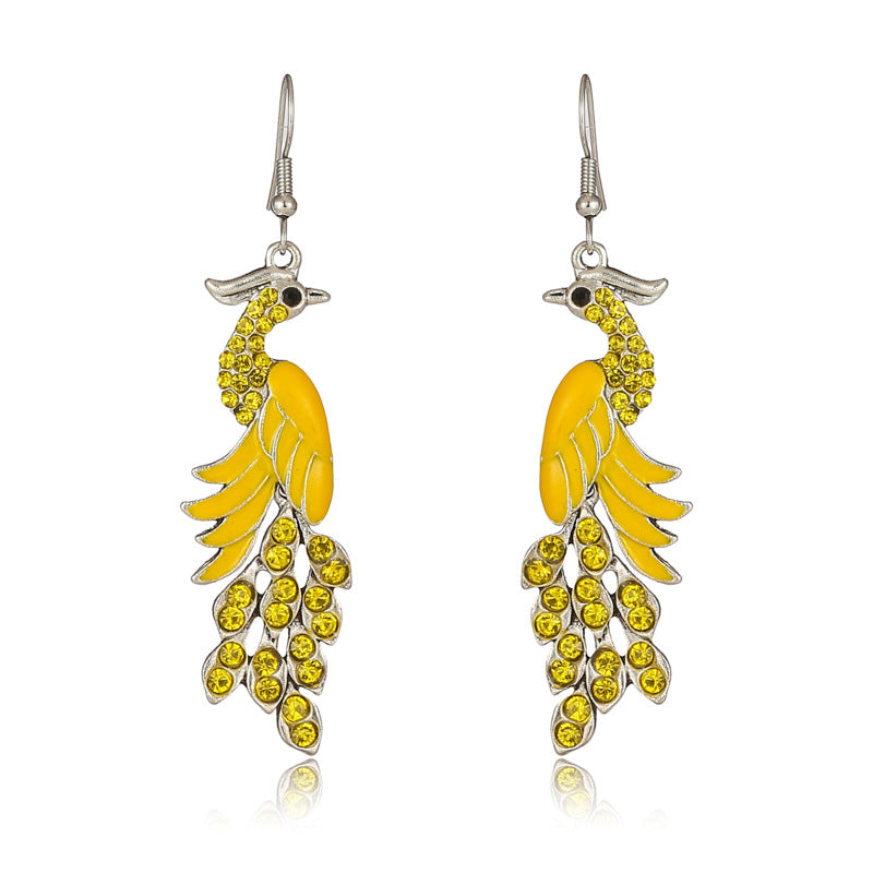 Retro Texture Peacock Earrings