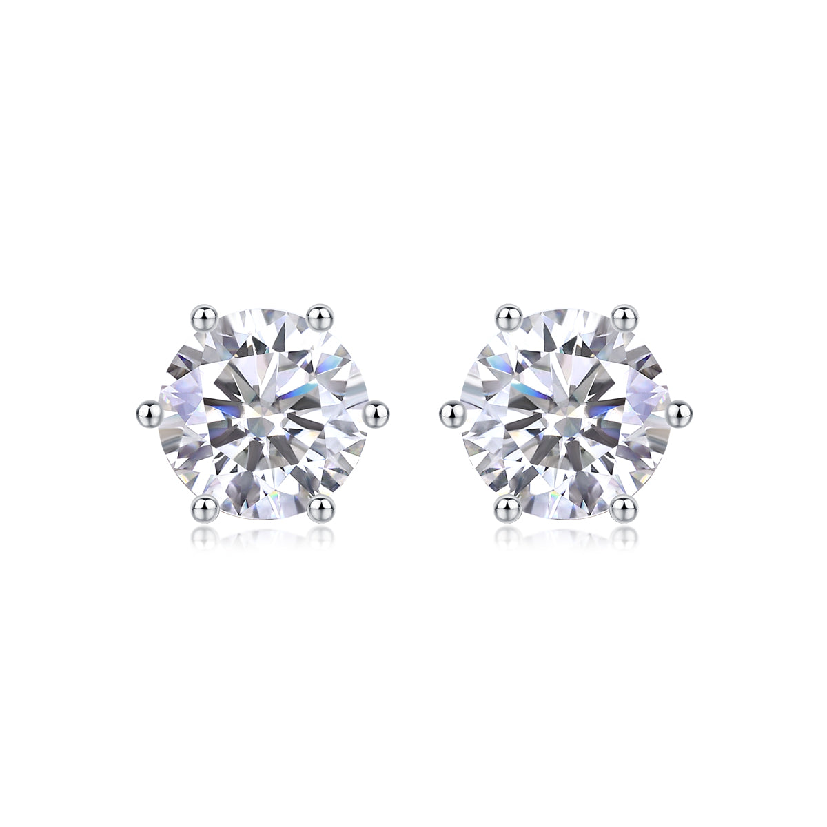 Luxury Fashion Sterling Sliver Moissanite Diamond Stud Earrings