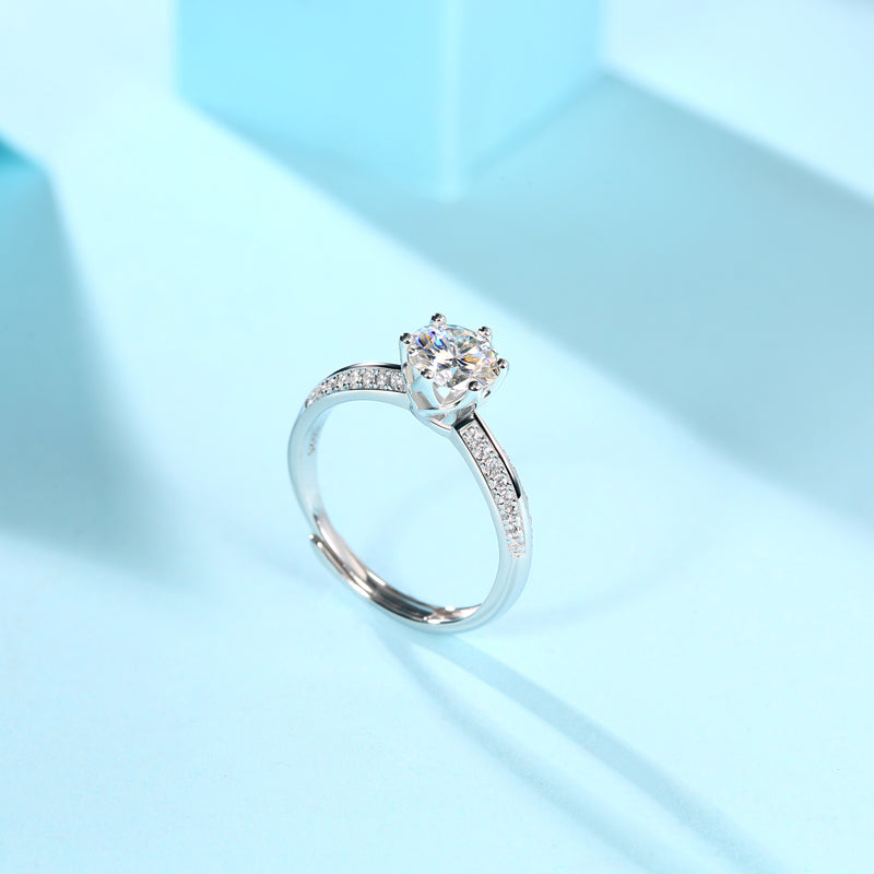 Moissanite Diamond Wedding/Engagement Ring Luxury Fashion Silver