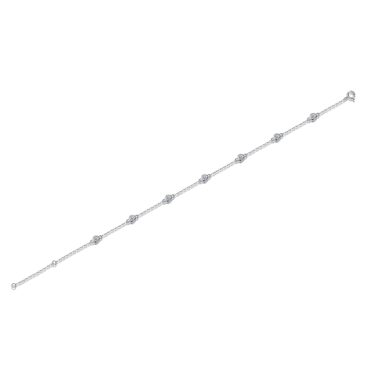 Bubble Luxury Fashion Moissan Diamond Sterling Silver Bracelet