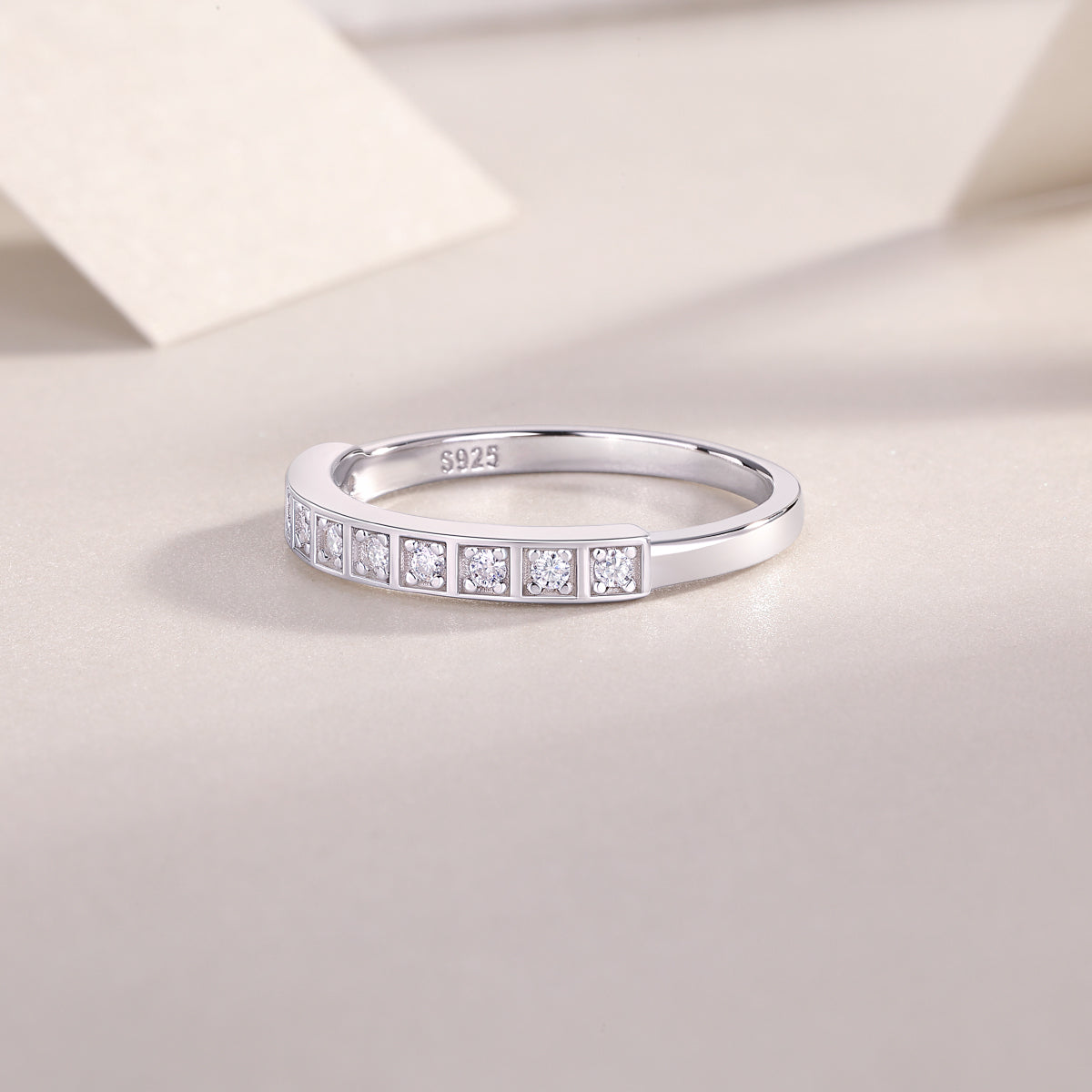Moissanite Diamond Sterling Silver Ring