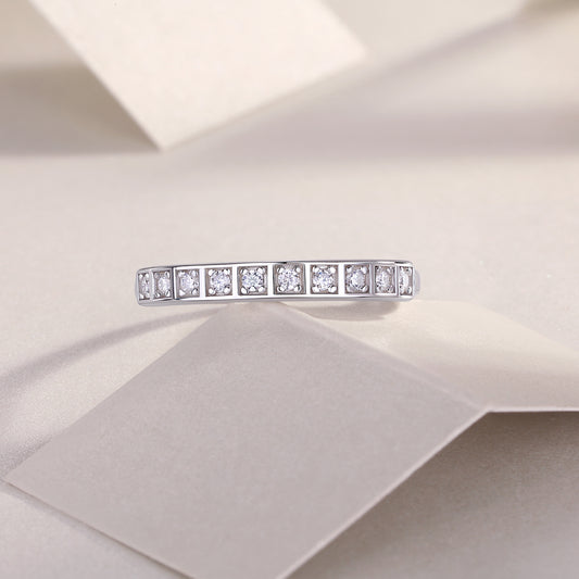 Moissanite Diamond Sterling Silver Ring