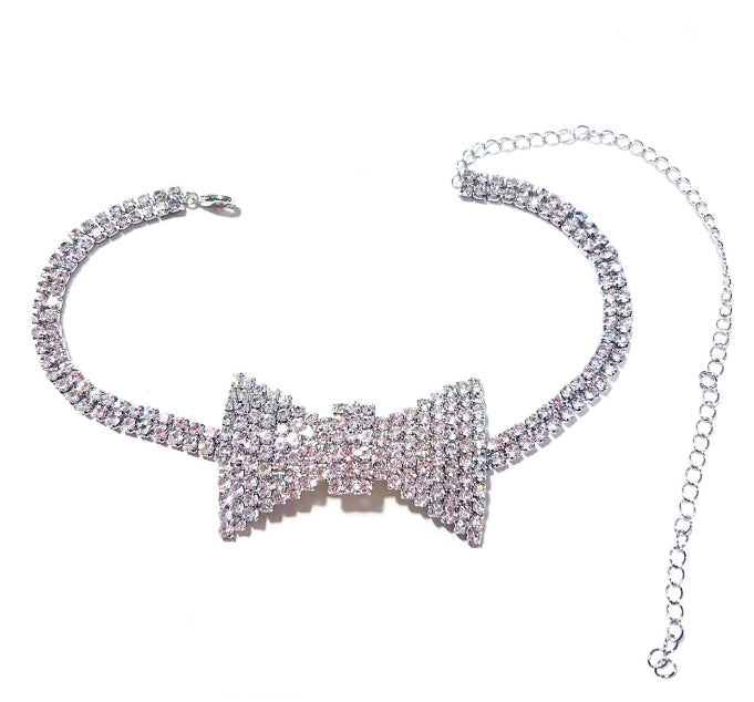 Sparkly Bowtie Choker Necklace