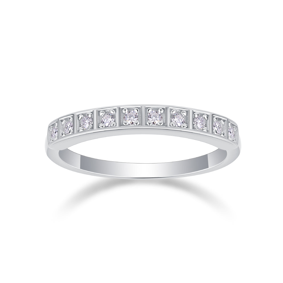 Moissanite Diamond Sterling Silver Ring